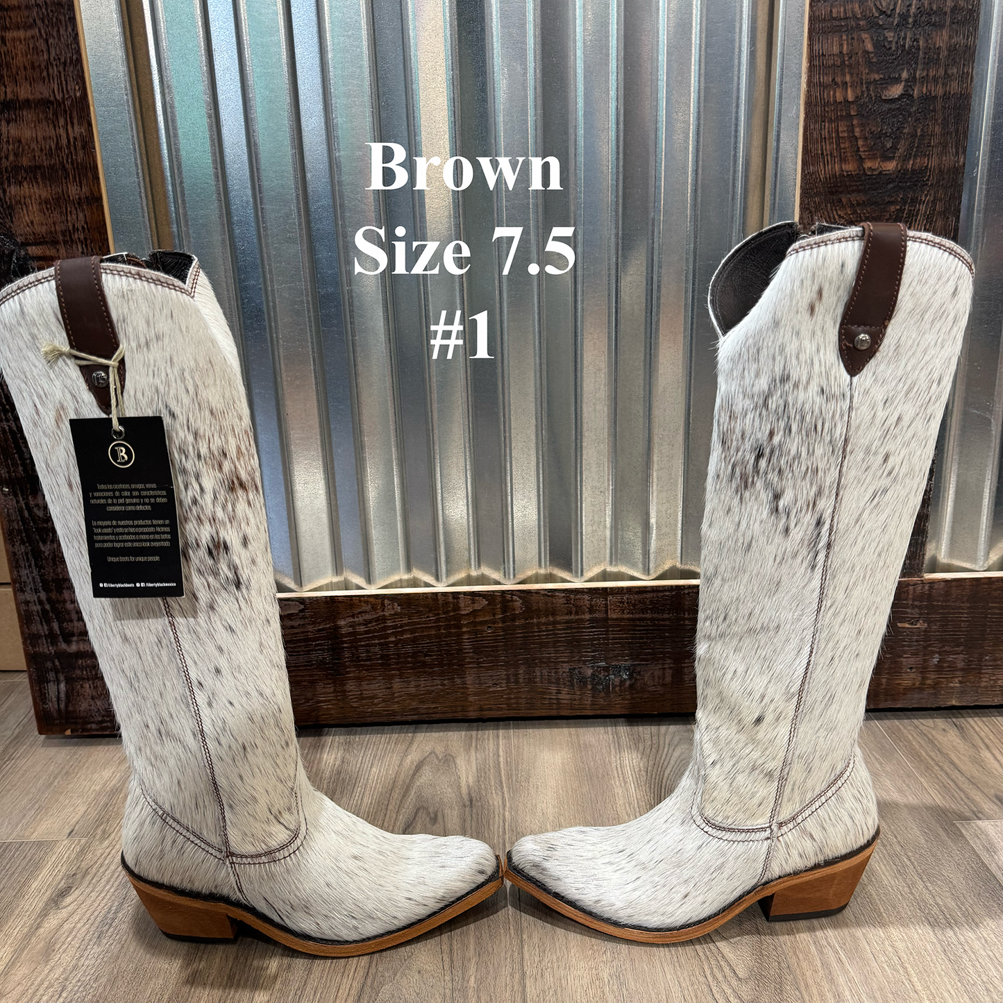 Kendra Brown Cowhide Tall  Boots | Pelo Granizo by Liberty Black