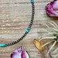 Sterling Silver Pearl Necklace with Turquoise & Variscite Rondelles – 19.5”