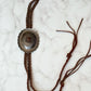 Western Braided Sterling Silver Bolo Tie in Brown