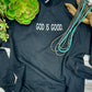 Black God Is Good sweatshirt with turquoise necklace