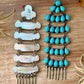 Sterling Silver Kingman Turquoise Dangle Earrings – 5 Inch Statement Design – Native Made by Geraldine James – Navajo Handmade