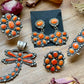 Sterling Silver Orange Spiny Oyster Cluster Ring – Size 9 – Artist Shay Pfeiffer