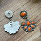 Sterling Silver Orange Spiny Oyster Half Cluster Dangle Earrings – Artist Shay Pfeiffer