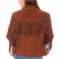 Brown fringe suede jacket, L1080-125-bk preview