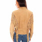 Suede Fringe Lacing Jacket with Bone Bead Details by Scully Leather - Old Rust