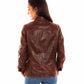 L1104-131-bk brown leather jacket on woman