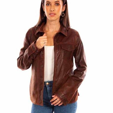 Brown leather jacket, preview