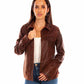 Brown leather jacket L1104-131