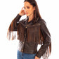 L1114-424 Brown Leather Fringe Jacket