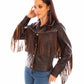 Brown fringe leather jacket