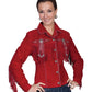Red suede fringe jacket L152-27