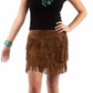 L704-81 Brown Suede Fringe Skirt