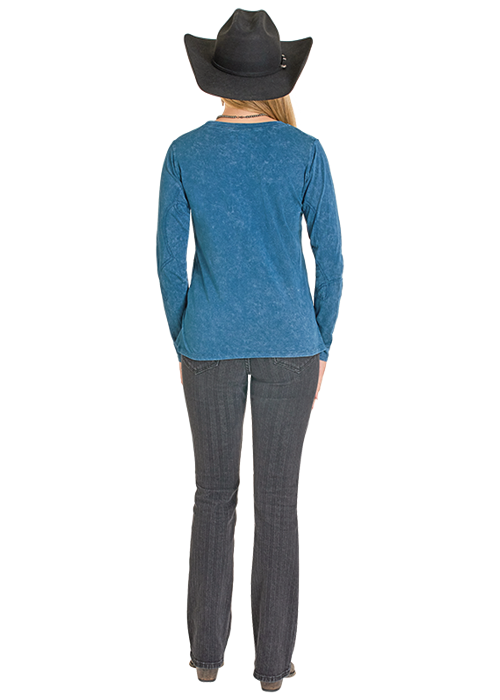 Blue long-sleeved shirt & jeans, LW22T07984---B