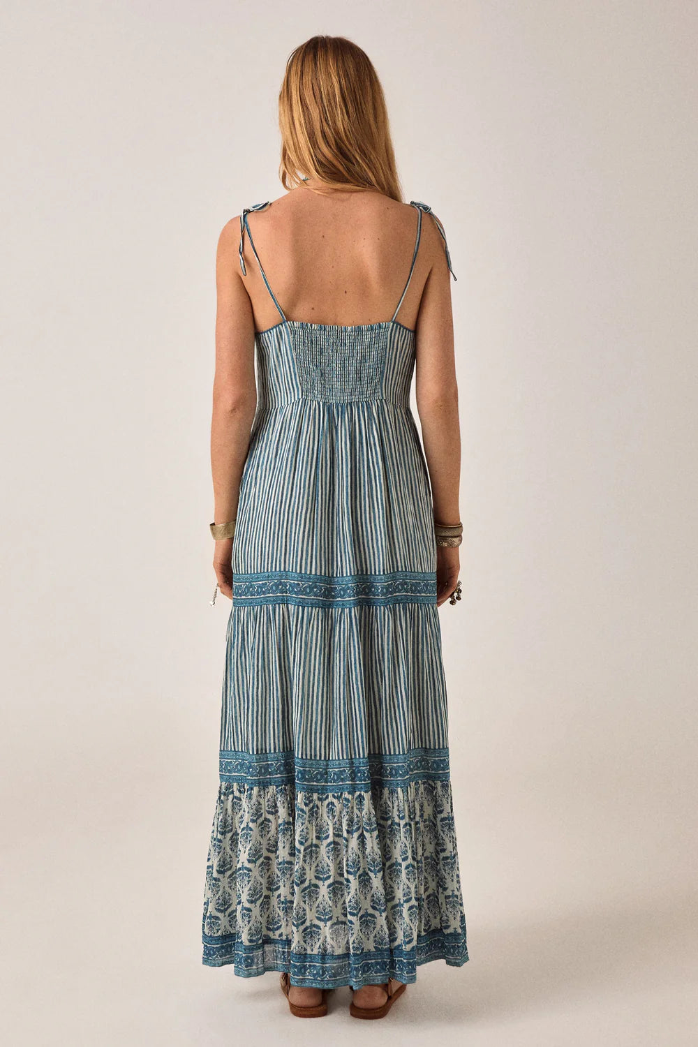Cristina Sleeveless Dress Mediterranean Stripes Blue Ink Maison Hotel