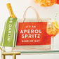 Aperol Spritz tote bag and cocktail