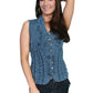 PSL-059-DBL Denim Vest on Woman