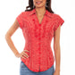 PSL-066-BRI Red Embroidered Blouse