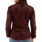 Burgundy floral embroidered blouse