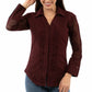 PSL-274-BUR Burgundy Blouse on a woman