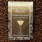 D'marie Espresso Martini Craft Cocktail Slush Mix on coffee beans