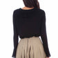 Black RW619-BLK-BK blouse with ruffle collar
