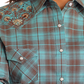 RWN2S05093 plaid shirt with embroidered shoulder detail