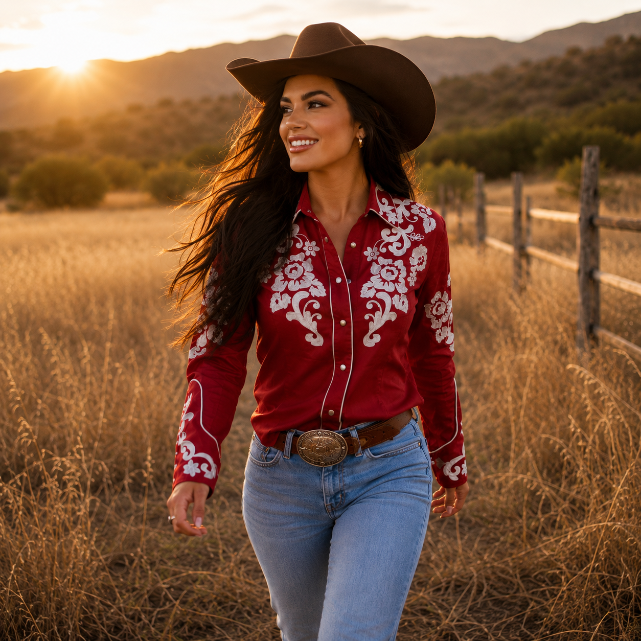 H Bar C Fort Worth Women's Shirt in Red