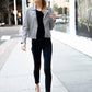 Sofia RF Leather Jacket, Silver Grey