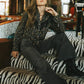 June Western Blouse by Sendero Provisions -Black Floral