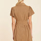 Faux Suede Bubble Dress in Tobacco