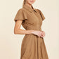 Faux Suede Bubble Dress in Tobacco