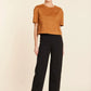 Faux Suede Cropped Tee in Burnt Orange