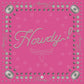 Pink Howdy! bandana with studs and stars.