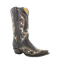 Screenshot of a brown cowboy boot with ornate design