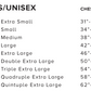 Men's/Unisex size chart with chest to fit, screenshot from July 4, 2024.