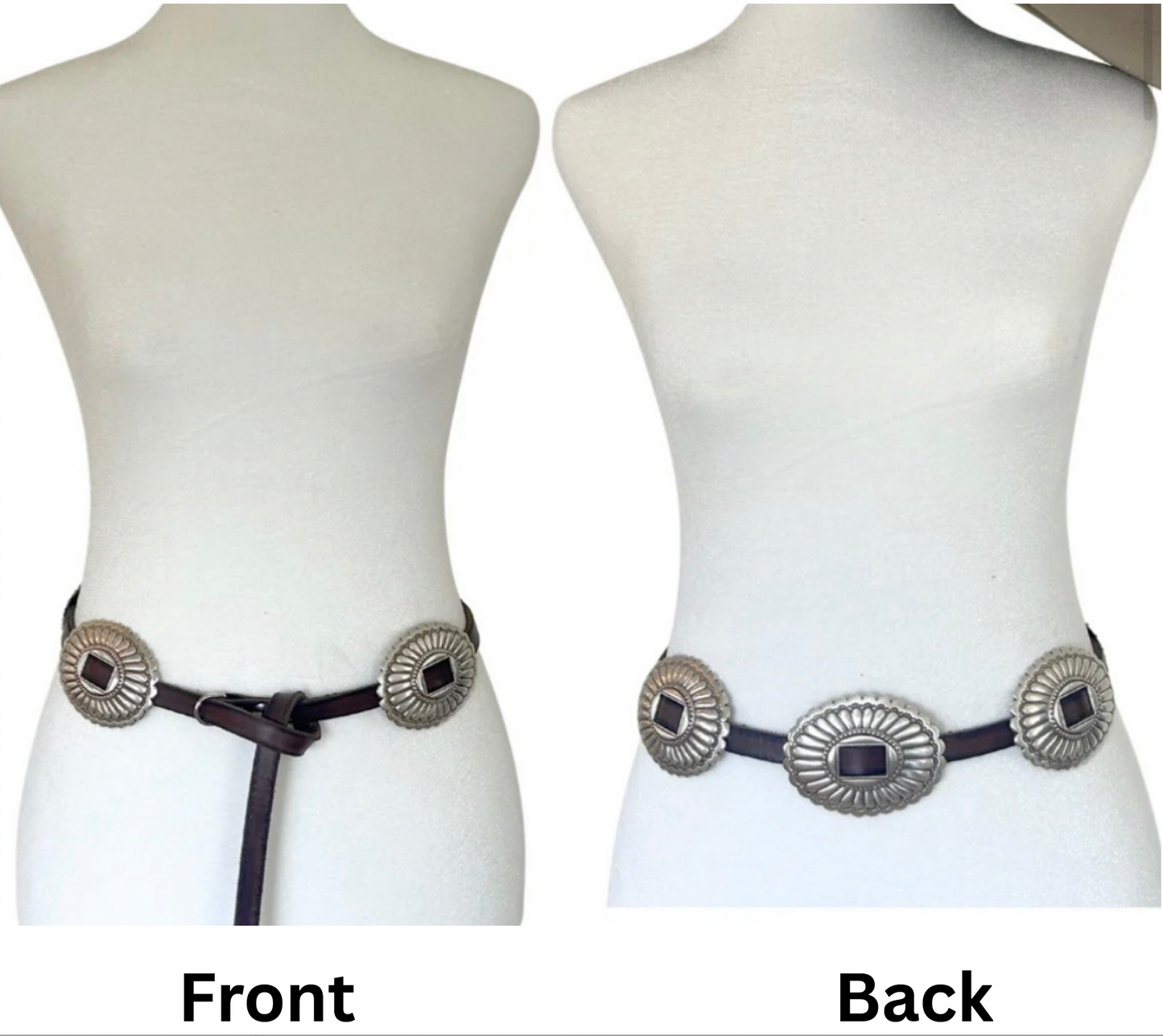 Lucky Gem Club Knotted Boho Western Concho Belt - Black