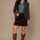 Short Layered Fringe Tiered Skirt – 4845BROWN