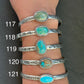 118 Sterling Silver Kingman Turquoise Stamped Stacking Cuff by Jason Ogg