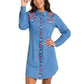 Embroidered denim shirt dress StyleLWD2R06645--202