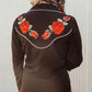 Western wildflower shirt with red rose embroidery