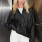 Yonji OS Leather Jacket, Black