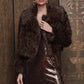 Leopard Faux Fur Cropped Coat