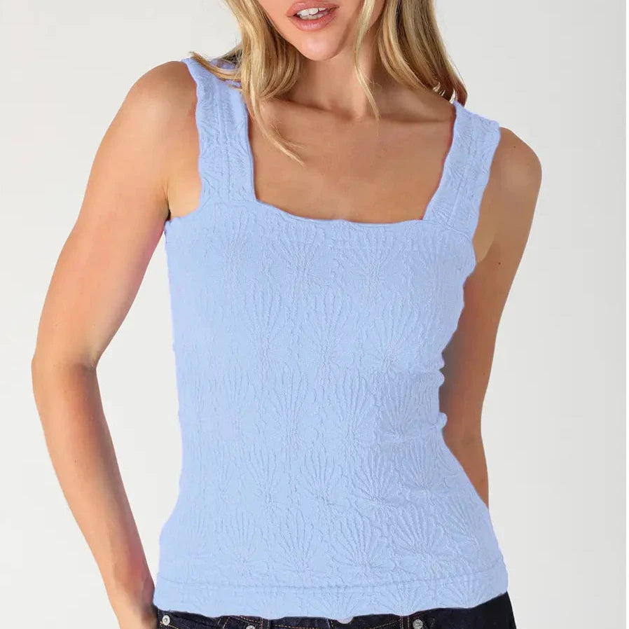 Lace Textured Square Top by Nikibiki