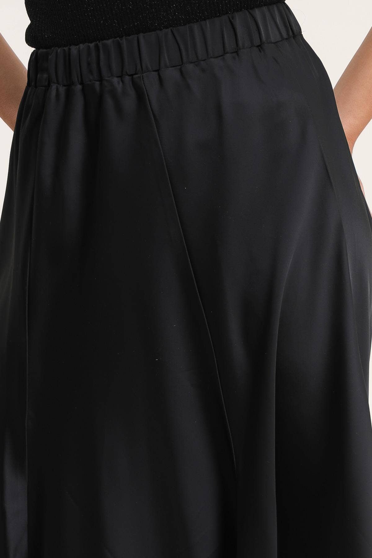 Valentine Skirt in Thick Black Satin