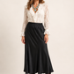 Valentine Skirt in Thick Black Satin