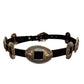 Americana Concho Belt in Authentic Black Leather