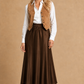 Valentine Skirt in Thick Chocolate Brown Satin