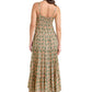 Woman wearing bwd0r06286-4 floral maxi dress & hat