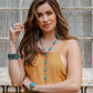 Woman wearing turquoise jewelry, cccuf92-cccuf119, ccerr74, ccrng52-69, ccnec80