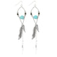 Turquoise feather earrings, ccerr50 style